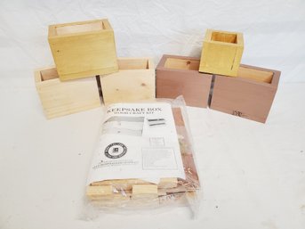 Assorted Wood Boxes & New Keepsake Box Wood Craft Kit