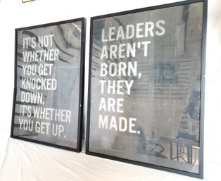 Two RH Teen Framed Large Motivational Wall Art Posters 27x36