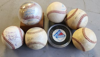 Lot Of Vintage Signed Balls & Puck