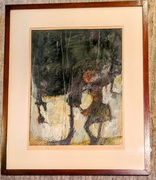 Original Abstract Vintage Mid- Century Painting By Artist Lurker