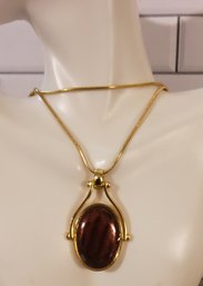 Gorgeous Gold Tone Fashion Necklace With 32' Chain