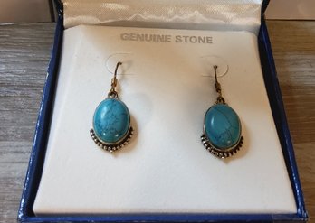 Stunning Sterling Silver And Turquoise Earrings