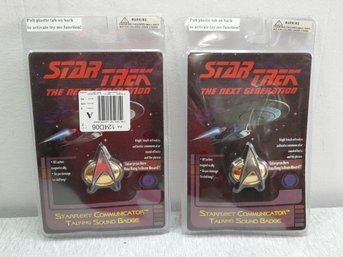 Star Trek The Next Generation Starfleet Communicator Talking Sound Badges Sealed Packages