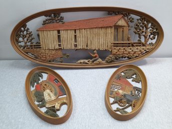 Water Mill Wall Plaque Decor Set Of 3