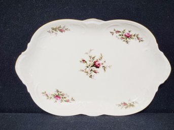 Lovely Vintage Rosenthal Classic Germany Porcelain Pink Roses Serving Platter Tray