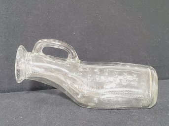 Vintage Heavy Clear Glass Men's Urinal Hospital Bottle