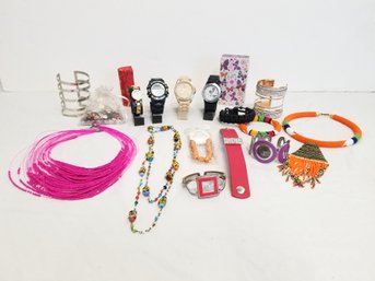 Junk Drawer Lot Of  Assorted Jewelry, Watches And Accessories