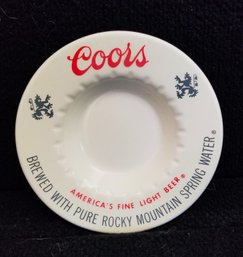 Collectible Vintage  Ceramic Coors Beer Advertising Ashtray
