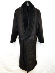 Women's Long Suede Coat With Wool Lining By Sawyer Of Napa Size Small