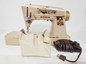 Vintage Slant-O-Matic Rocketeer Model 500A Sewing Maching In Case