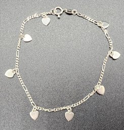 Sterling Silver Heart Bracelet Made In Italy