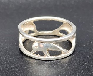 Vintage Sterling Silver Dolphin Band Ring