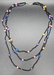 Multi-Gemstone Beaded Necklace In Sterling