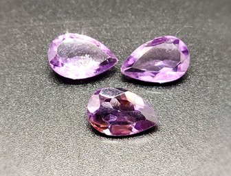 3 Amethyst Teardrops