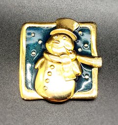 Vintage Lia Sophia Snowman Brooch