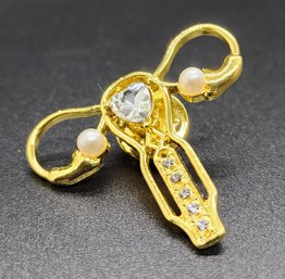 Brand New Cervix Brooch With Faux Gems