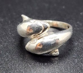 Vintage Sterling Silver Dolphin Ring