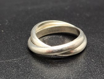 Vintage Sterling Silver Double Band Ring