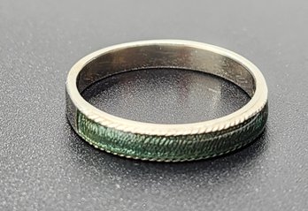 Vintage Sterling Silver Green Band Ring