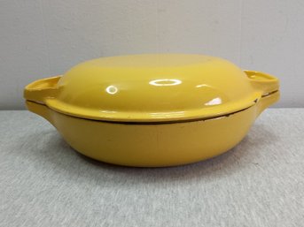 Enameled Yellow Dutch Oven