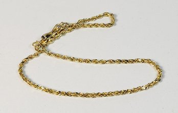 14k Yellow Gold Spiral Rope Link Chain Bracelet Classic Clasp