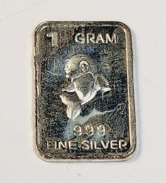 .999 Pure SILVER 1 Gram Ingot - Dolphin