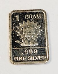 .999 Pure Silver 1 Gram Ingot - Lion