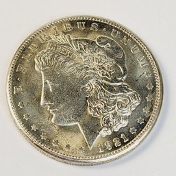 Uncirculated 1921-P Morgan Silver Dollar (102 Years Old)