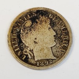 1892 Barber  SILVER Dime (first Year Of Issue)