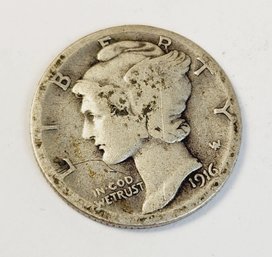 Wow....1916-s  Silver Mercury Dime(first Year Of Issue)