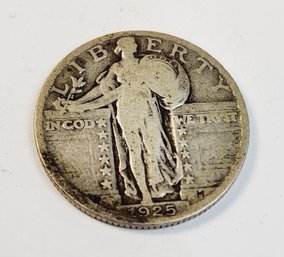 1925 Silver Standing Liberty Quarter (99 Years Old)