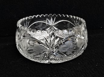 Vintage Gorgeous Brilliant Cut Saw Tooth Edge Lead Crystal Bowl