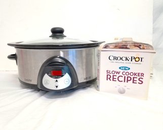 Rival Stainless Steel 6 Quart Crock Pot Model SCV-604  & Slow Cooker Recipe Book