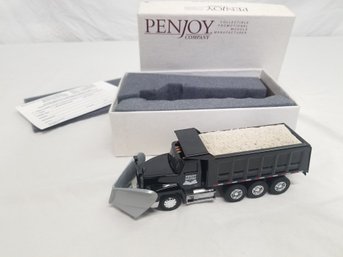 Penjoy Mack 2003 Black Dump Truck / Snow Plow. 1:64