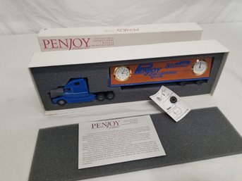 Tractor & Flatbed  Clock & Thermometer Penjoy 1:64 Collectors Club Freighliner