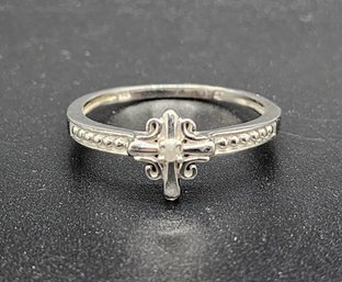 Vintage Diamond Ring In Sterling Silver