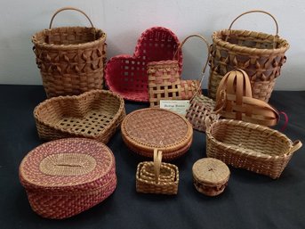Basket Lot With Heart Baskets