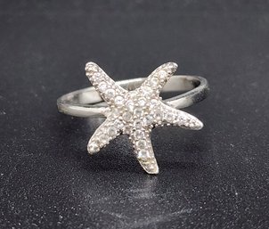 Adorable Sterling Silver Starfish Ring