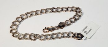 New Sterling Silver Layered Circle Link Chain Bracelet