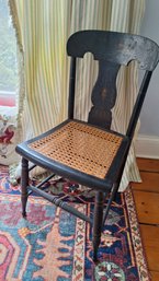 Antique Country Cane Seat Chair With Hand Painted Design