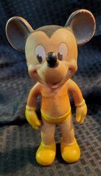 VINTAGE 1950's  WALT DISNEY MICKEY MOUSE  By The Sun Rubber Company - 7.75 Tall