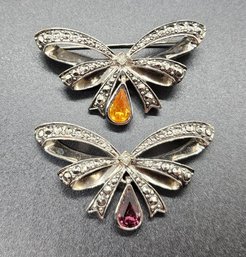 Pair Of Vintage Birthstone Brooches