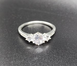 Vintage CZ Ring In Sterling