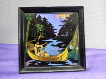 Small Framed Women In A Boat On The River Painting