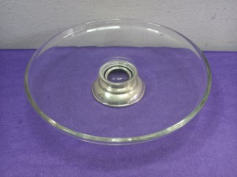 Sterling Trimmed Glass Cake Stand