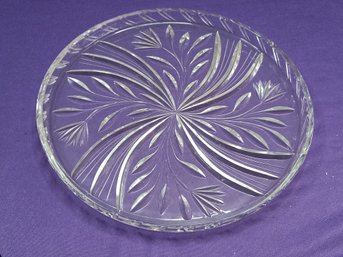 Cut Glass Foliage Designed Cake Dish