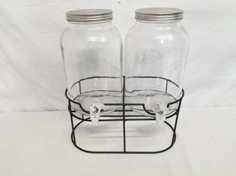 Drink Dispenser With Stand Beverage 1 Gallon Glass