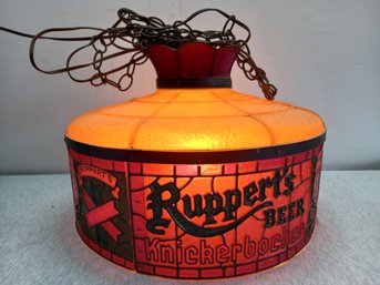 Ruppert's Beer Knickerbocker Plastic Globed Bar Ceiling Light