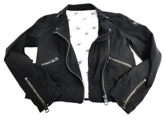 Women's Vintage Calvin Klein Black Motorcycle Jacket Size Medium