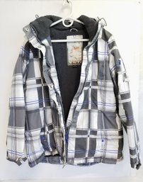 ZeroXposur Men's Gray/white Plaid Comfort Performance Snowboard Ski Jacket Size XL